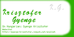 krisztofer gyenge business card